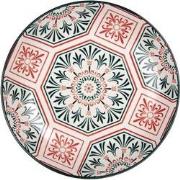 Clayre & Eef Ontbijtbord Ø 21x3 cm Wit Rood Keramiek