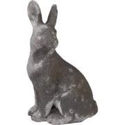 Clayre & Eef Decoratie Beeld Konijn 23 cm Grijs Steen