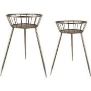 Clayre & Eef Bijzettafel Set van 2  42x38x58 cm Goudkleurig Metaal Sid...