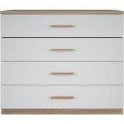 Ladenkast 4 laden Hout en Wit Decor L100 cm - Selena