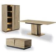 Samenstelling dressoir met 2 deuren met verlichting, met uitschuifbare...