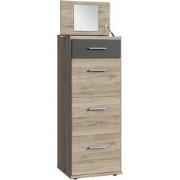 Ladekast kaptafel met 4 laden en spiegel - L46 cm