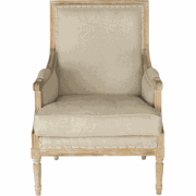 Bergère van massief eikenhout en stof L68 cm - LOUIS XVI