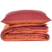 Dekbedovertrek Percal Katoen Oranje/ Rood 240x220cm + 2/60x70cm