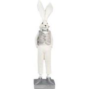 Clayre & Eef Beeld Konijn 36 cm Wit Zilverkleurig Polyresin Paasdecora...
