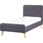 Beliani RENNES - Eenpersoonsbed-Grijs-Polyester