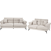Beliani SKIVE - Zitgroep-Beige-Polyester