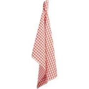 Clayre & Eef Theedoek  50x70 cm Rood Wit Katoen Ruit Keukenhanddoek