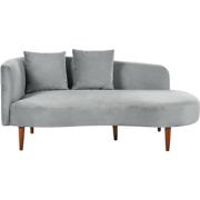 Beliani CHAUMONT - Chaise longue-Grijs-Fluweel