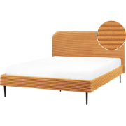 Beliani FLAYAT - Tweepersoonsbed-Oranje-Corduroy