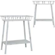 Clayre & Eef Plantentafel  59x31x73 cm Grijs Ijzer Rechthoek Sidetable