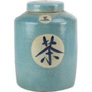Fine Asianliving Chinese Gemberpot Blauw "Thee" Handgeschilderd