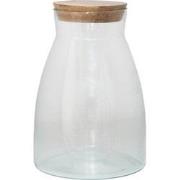 Clayre & Eef Voorraadpot  Ø 18x26 cm Glas Hout Voorraadbus