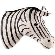 Clayre & Eef Wanddecoratie Zebra 37 cm Zwart Wit Papier Ijzer Textiel ...