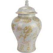 Fine Asianliving Chinese Gemberpot Porselein Wit Draak Handgeschilderd