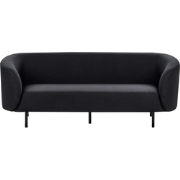 Beliani LOEN - Driezitsbank-Zwart-Polyester