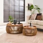 Ronde Salontafel Set van 2 Hans Mangohout