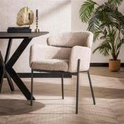 Set van 2 Eetkamerstoelen Bouclé Lola - Met Armleuningen
