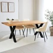 Eettafel Milas Eikenhout X-poot Zwart