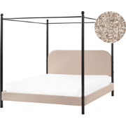 Beliani DANNEMOIS - Hemelbed-Beige-Bouclé