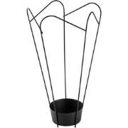 Paraplubak in tulpvorm met opengewerkt patroon van zwart metaal H60 cm
