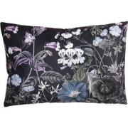 Clayre & Eef Sierkussen  60x40 cm Zwart Synthetisch Rechthoek Bloemen ...