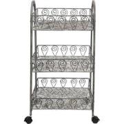 Clayre & Eef Opbergrek  37x26x80 cm Grijs Ijzer Tuinrek Met Wielen