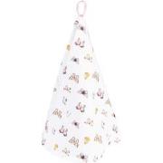Clayre & Eef Theedoek  Ø 80 cm Beige Roze Katoen Rond Vlinders Keukenh...