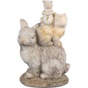 Clayre & Eef Decoratie Beeld Konijn 43 cm Bruin Beige Keramisch materi...
