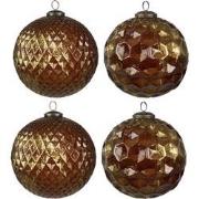 Clayre & Eef Kerstbal Set van 4  Ø 15x15 cm Goudkleurig Glas Kerstboom...