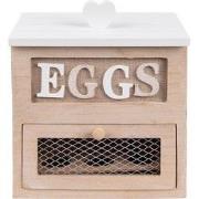 Clayre & Eef Eierhouder  18x9x20 cm Bruin Hout Rechthoek Eggs Eierrekj...