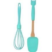 Clayre & Eef Keukengerei set van 2 Uil 29x6 / 26x6 cm Groen Siliconen
