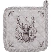 Clayre & Eef Pannenlap 20x20 cm Beige Katoen Hert