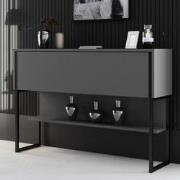Modern Dressoir Antraciet Luxe 120x80x30 - Zwart Frame