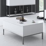 Rechthoekige Salontafel Wit Lord 90x60 - Zilver Frame