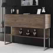 Modern Dressoir Walnoot Luxe 120x80x30 - Zilver Frame