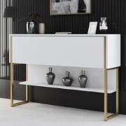 Modern Dressoir Wit Luxe 120x80x30 - Gouden Frame