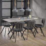 Ovale Eettafel Hanna Betonlook 190x90 cm