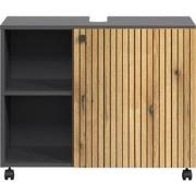 Onderkast met wielen, 1 deur en 2 open vakken L80 cm - PUREBLISS