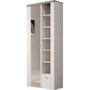 Meubella Schoenenkast Linford - Wit eiken - 80 cm - Met spiegel
