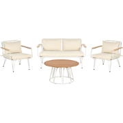 Beliani MONTESILVANO - Zitgroep-Beige-Staal