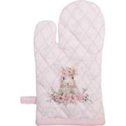 Clayre & Eef Kind Ovenwant  12x21 cm Roze Katoen Konijn
