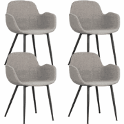Set van 4 Eetkamerstoelen met kuipvormige zitting Mick grijs