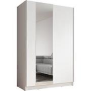 Meubella Kledingkast Salta - Wit - 120 cm - Met spiegel
