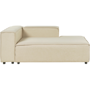 Beliani APRICA - Chaise longue-Beige-Kunstlinnen