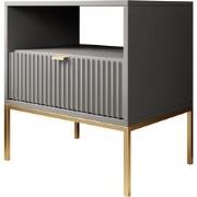Meubella Nachtkastje Navil 2 - Grijs - 54 cm
