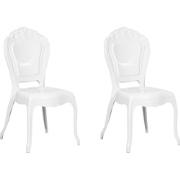 Beliani VERMONT - Banketstoel-Wit-Polycarbonaat
