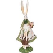 Clayre & Eef Beeld Konijn 10x7x25 cm Groen Polyresin Woonaccessoires