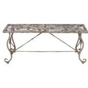 Clayre & Eef Tuinbank 105x35x44 cm Wit Bruin IJzer