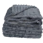 Heerlijk Zachte en Grote Jacquard Flannel Plaid 180x220 cm - Grijs